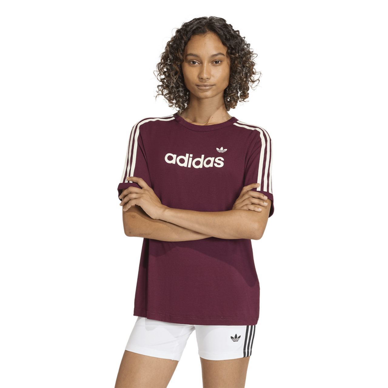 adidas Loose Linear T-Shirt Image 1 of 5. Tap to open photo gallery.