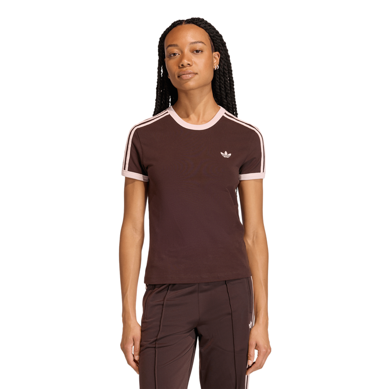 adidas 3 Stripes Slim Tee Image 1 of 5. Tap to open photo gallery.