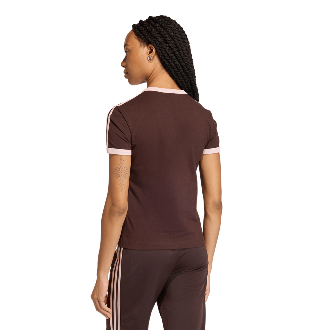 adidas 3 Stripes Slim Tee Image 2 of 5. Tap to open photo gallery.