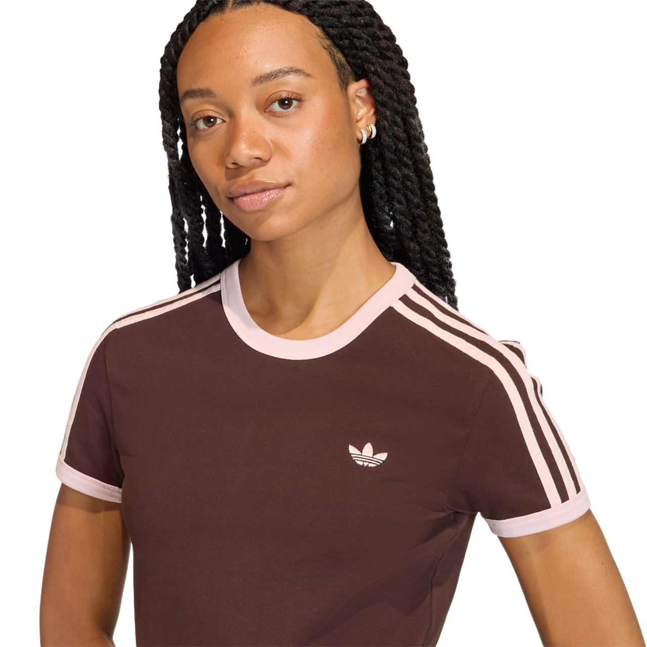 adidas 3 Stripes Slim Tee Image 4 of 5. Tap to open photo gallery.
