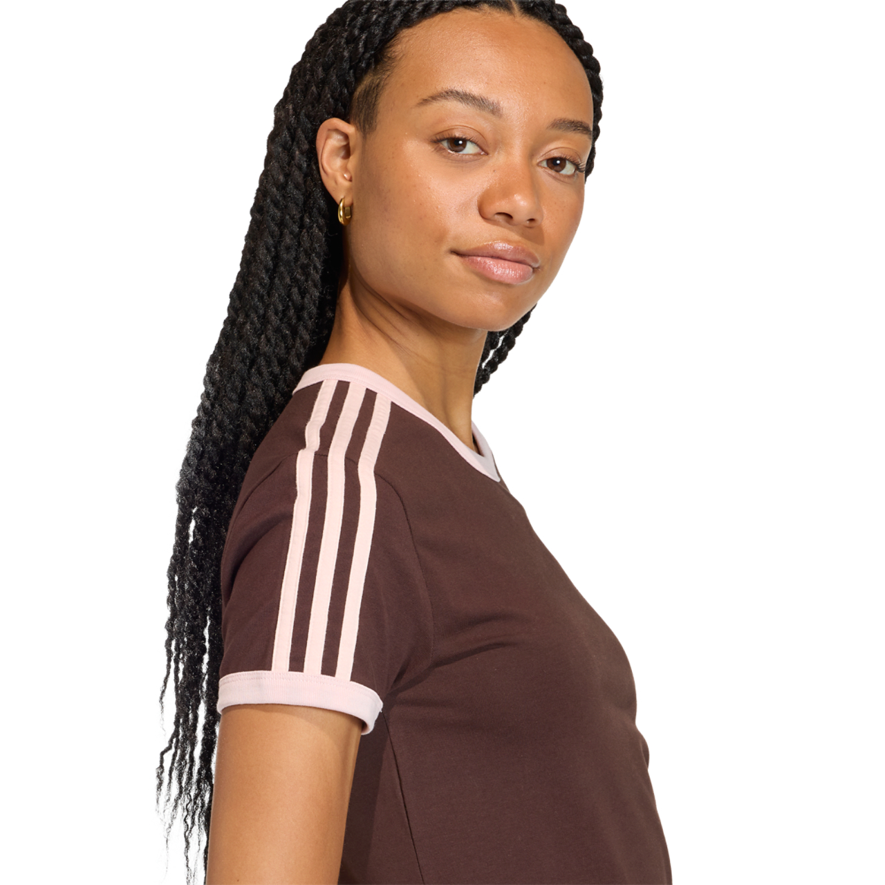 adidas 3 Stripes Slim Tee Image 5 of 5. Tap to open photo gallery.