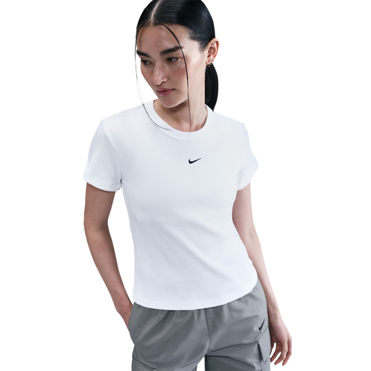 Nike Sportswear Tight Ribbed Short Sleeve Tee Image 1 of 6. Tap to open photo gallery.