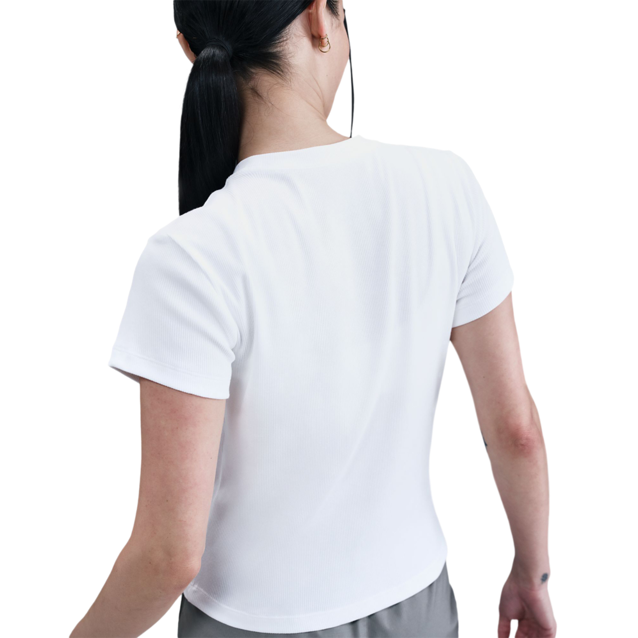 Nike Sportswear Tight Ribbed Short Sleeve Tee Image 3 of 6. Tap to open photo gallery.