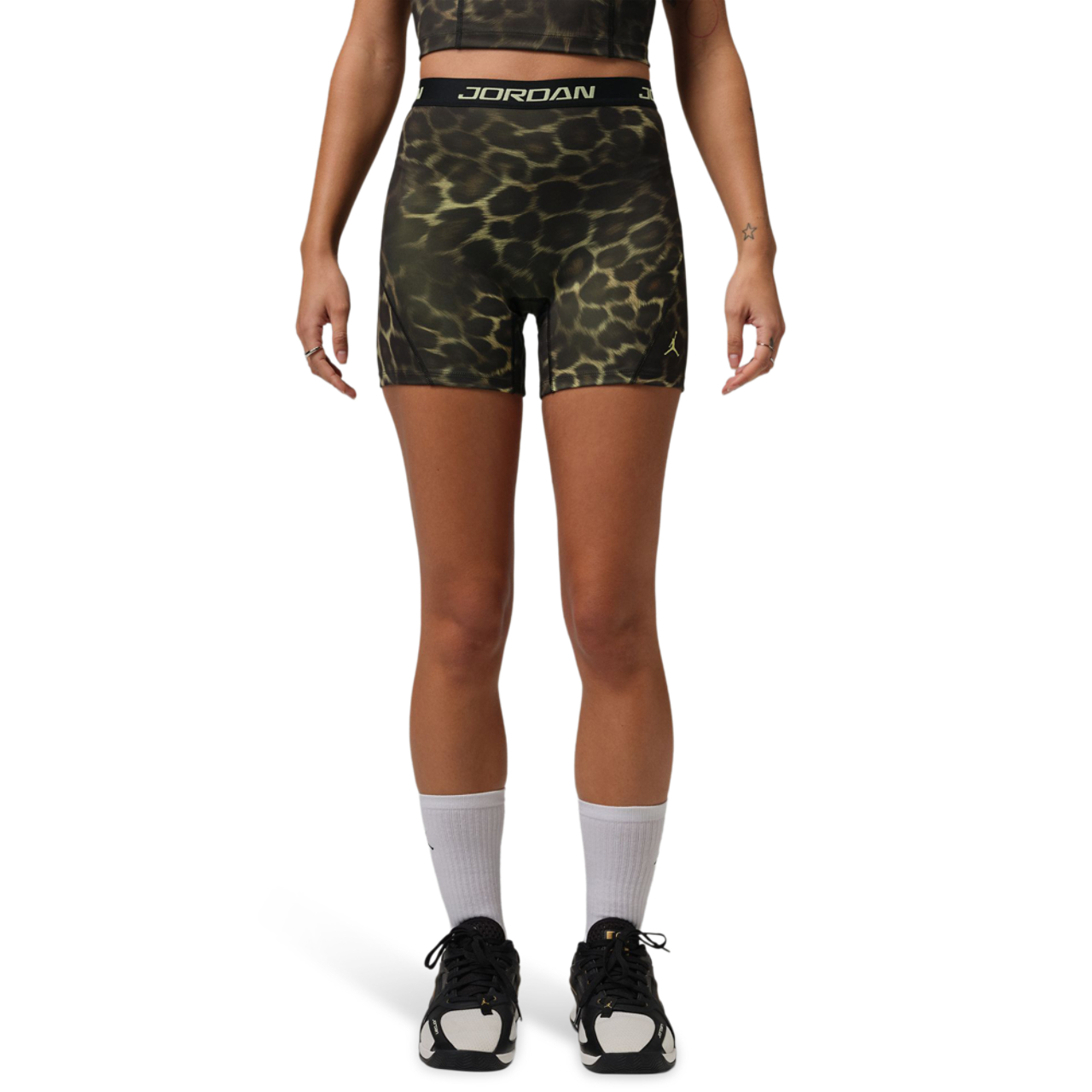 Jordan Dri-FIT High-Waisted 5" Printed Shorts Image 2 of 6. Tap to open photo gallery.