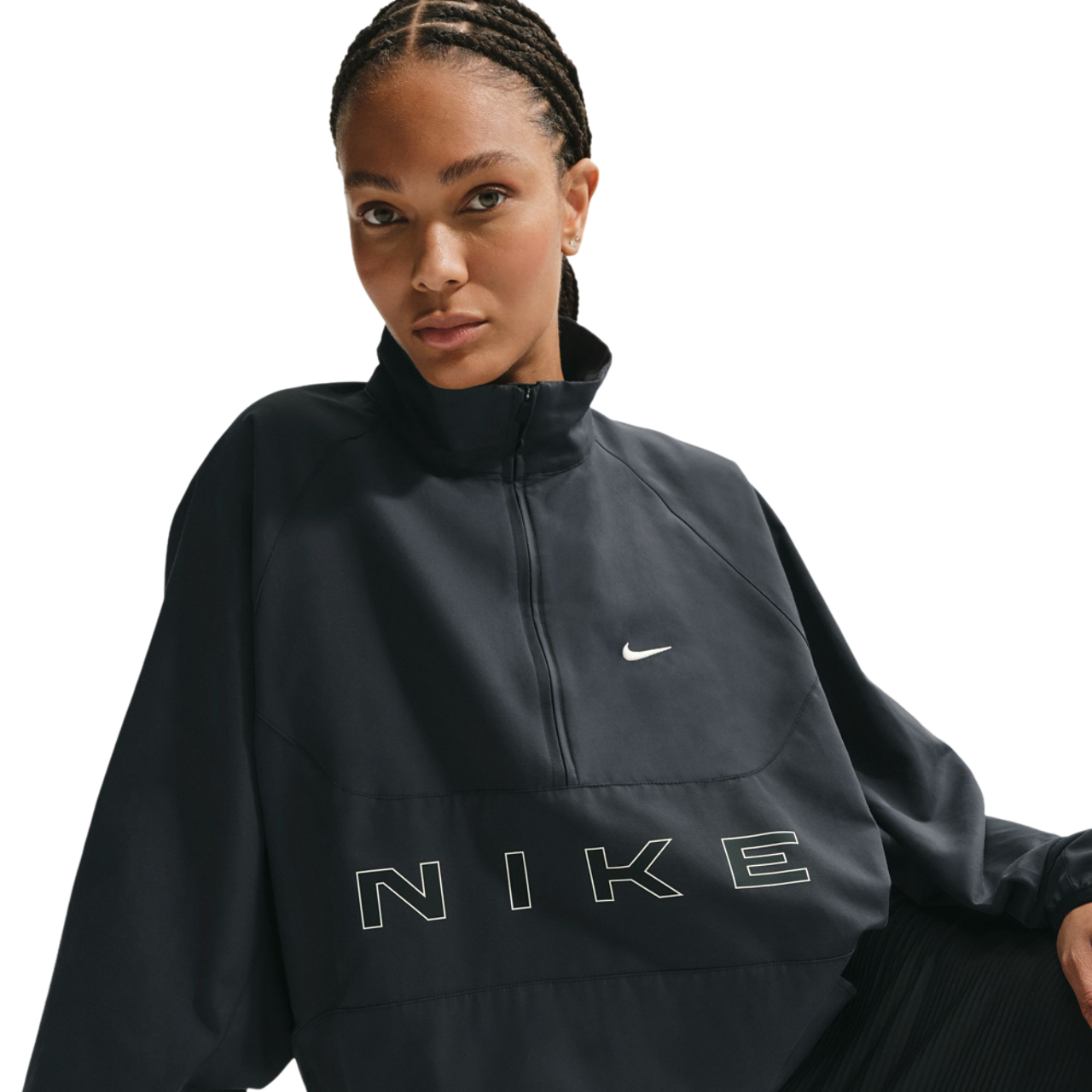 Nike Sportwear Oversized 1/4-Zip Jacket Image 4 of 6. Tap to open photo gallery.
