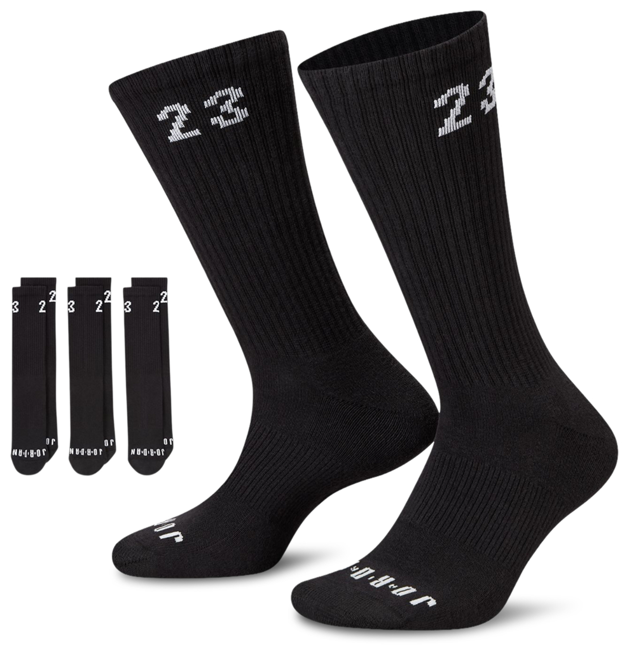 Jordan Essentials Crew Socks 3 Pack M8-12 Image 1 of 5. Tap to open photo gallery.
