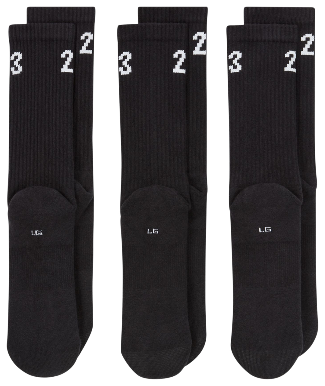 Jordan Essentials Crew Socks 3 Pack M8-12 Image 3 of 5. Tap to open photo gallery.