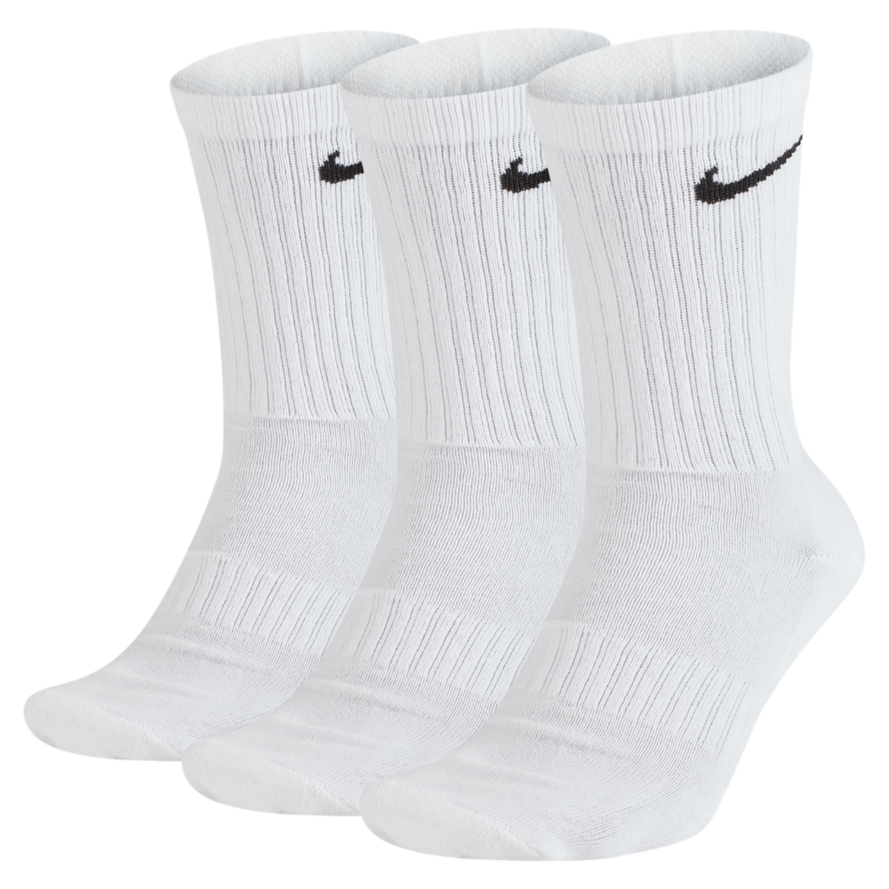 Nike Size 8-12 Everyday Cushioned 3 Pack Crew Sock Image 1 of 3. Tap to open photo gallery.