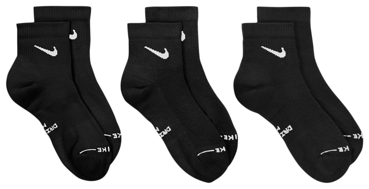 Nike Everyday Elevated Ankle Sock 3Pk Black Image 2 of 4. Tap to open photo gallery.