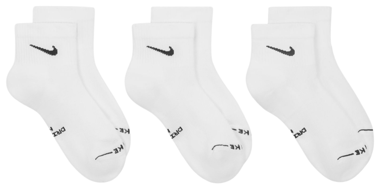 Nike Everyday Elevated Ankle Sock 3Pk White Image 2 of 4. Tap to open photo gallery.