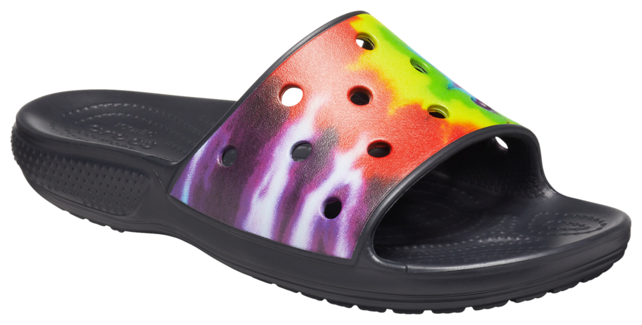 Crocs Tie-Dye Graphic Slide Image 1 of 4. Tap to open photo gallery.