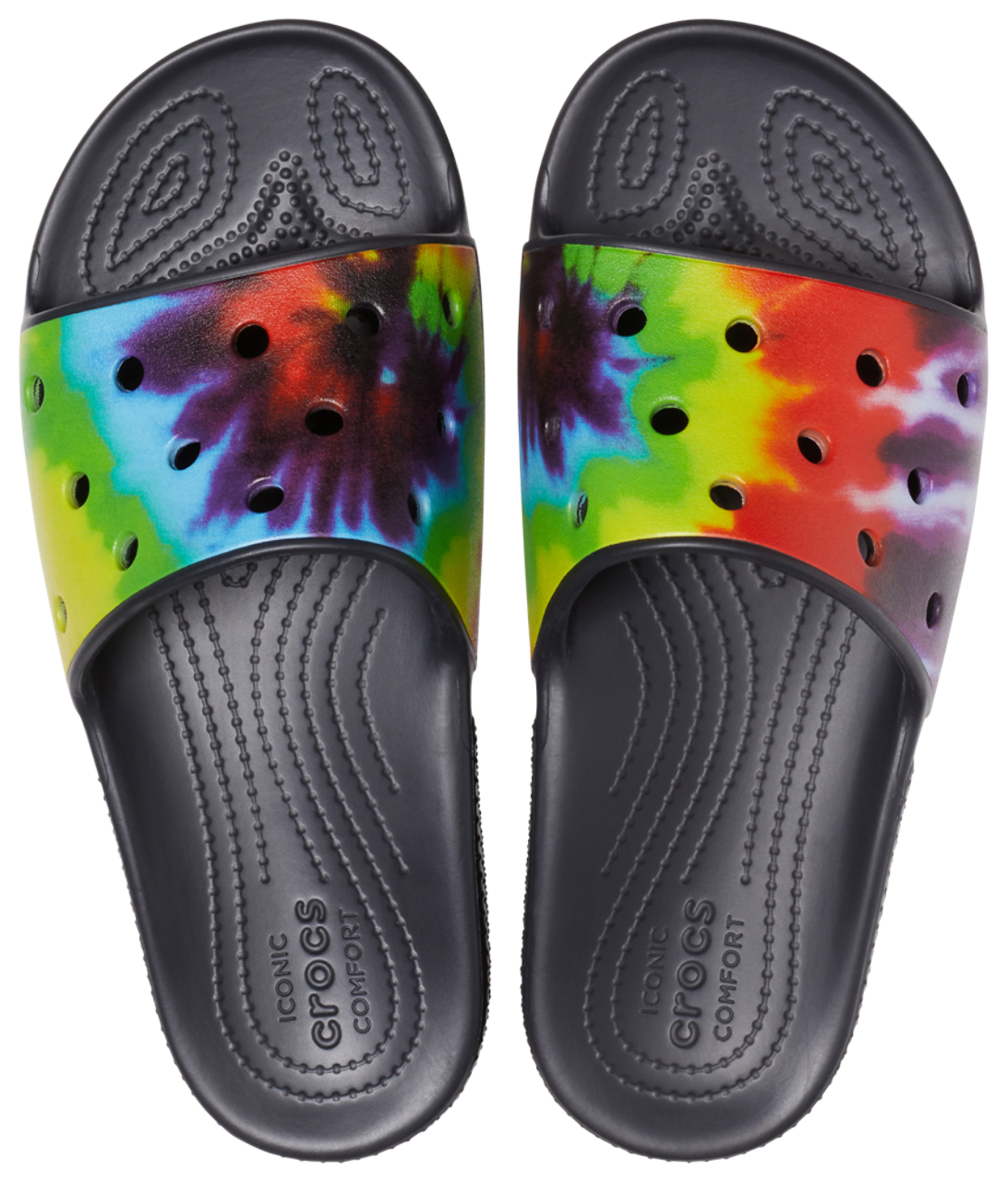 Crocs Tie-Dye Graphic Slide Image 3 of 4. Tap to open photo gallery.