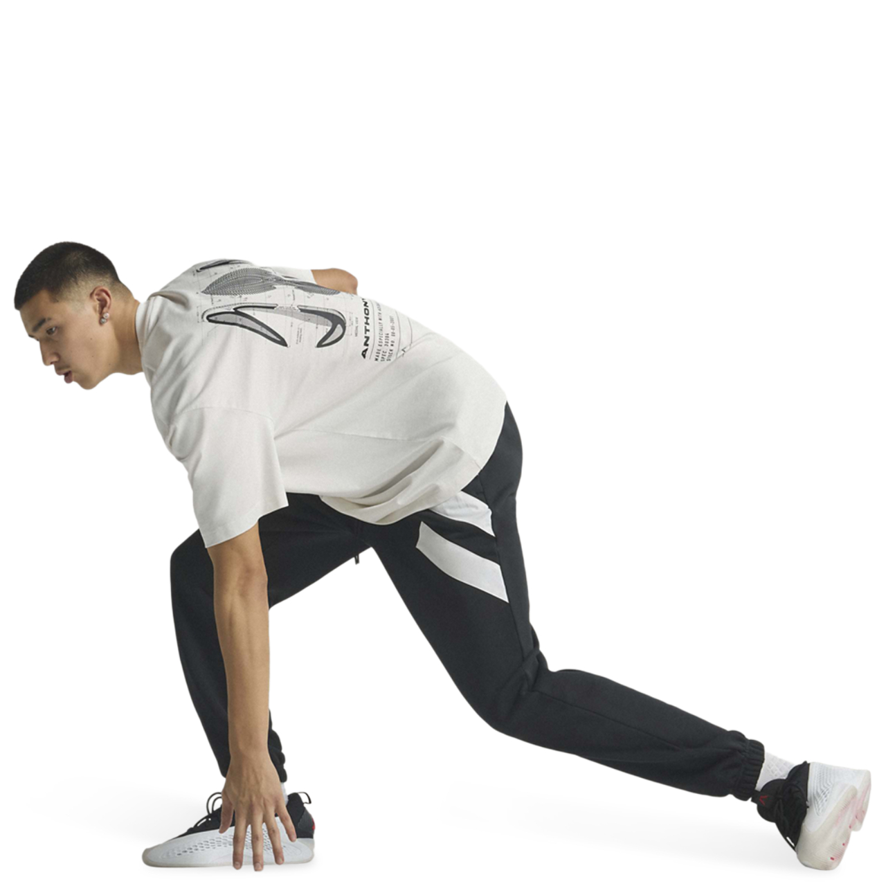 adidas Anthony Edwards Foundation Fleece Pant Image 5 of 9. Tap to open photo gallery.