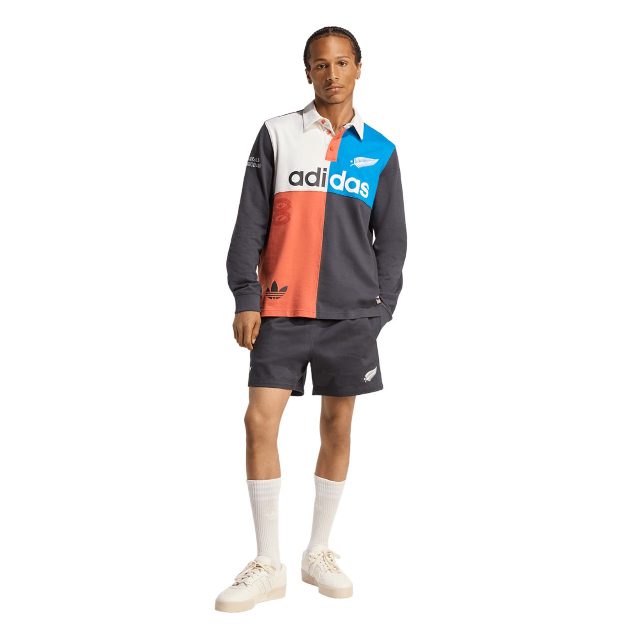 adidas Originals & All Black Retro Rugby Shorts Image 2 of 5. Tap to open photo gallery.