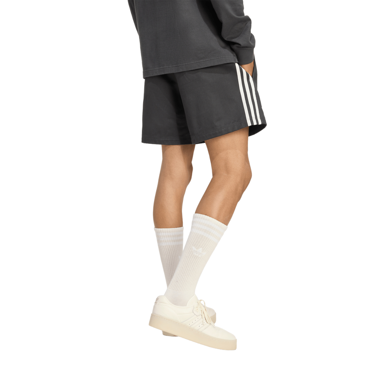 adidas Originals & All Black Retro Rugby Shorts Image 5 of 5. Tap to open photo gallery.
