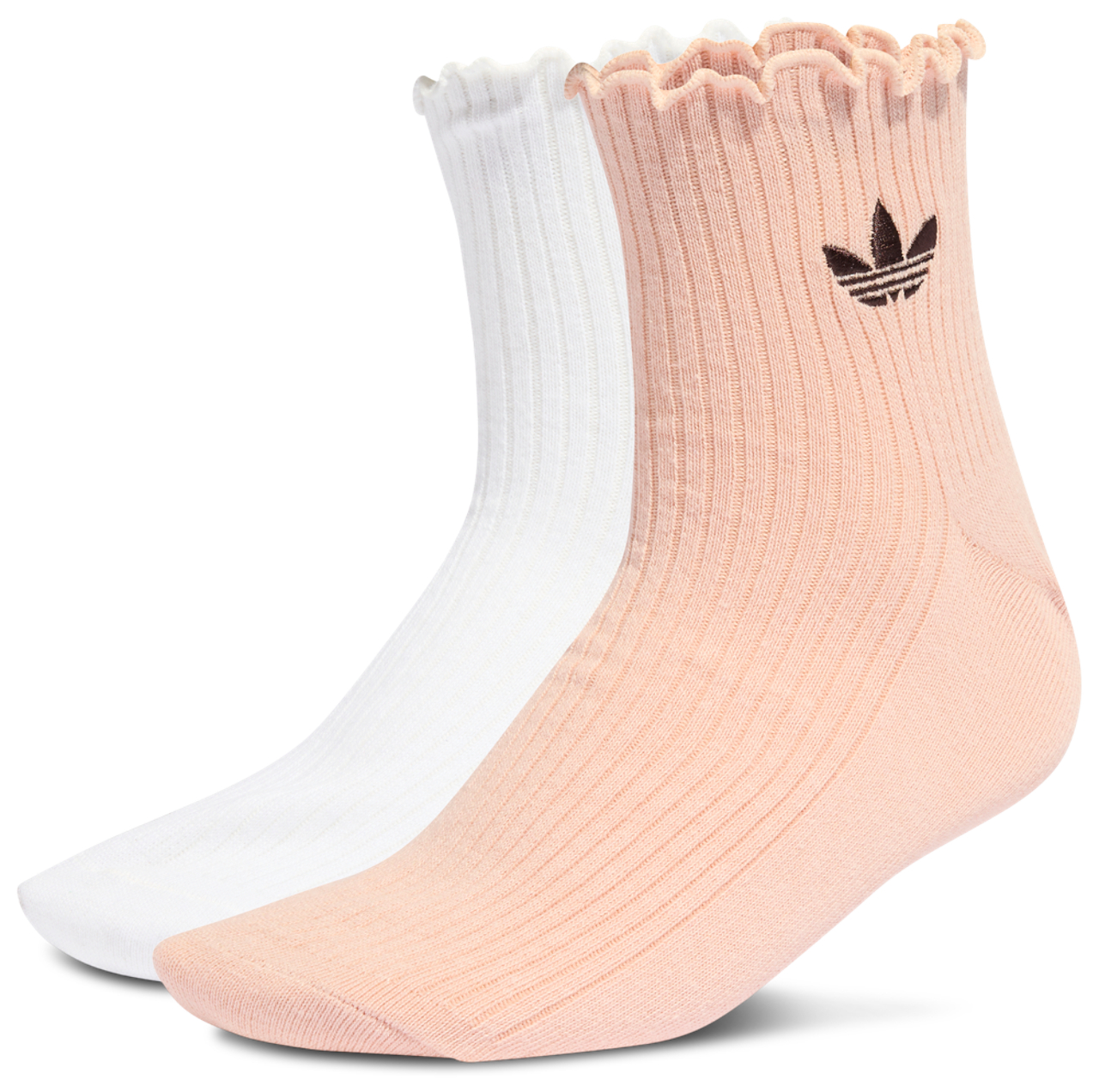 adidas Ruffle Quarter Socks 2 Pairs Image 1 of 4. Tap to open photo gallery.