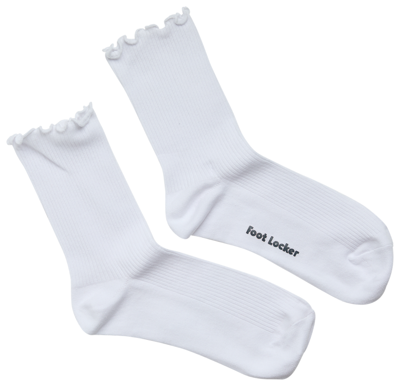 Foot Locker Ribbed Ruffle Crew Socks 3Pk W2-8 Image 1 of 1. Tap to open photo gallery.