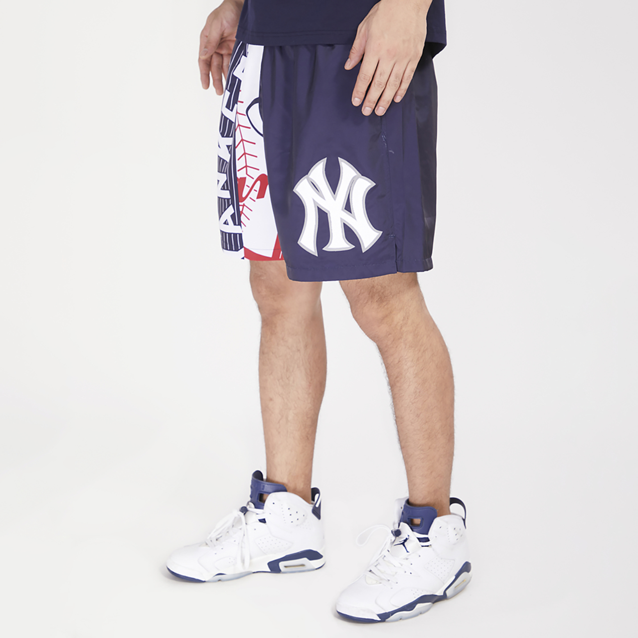Pro Standard Yankees Mash Woven Shorts Image 4 of 4. Tap to open photo gallery.