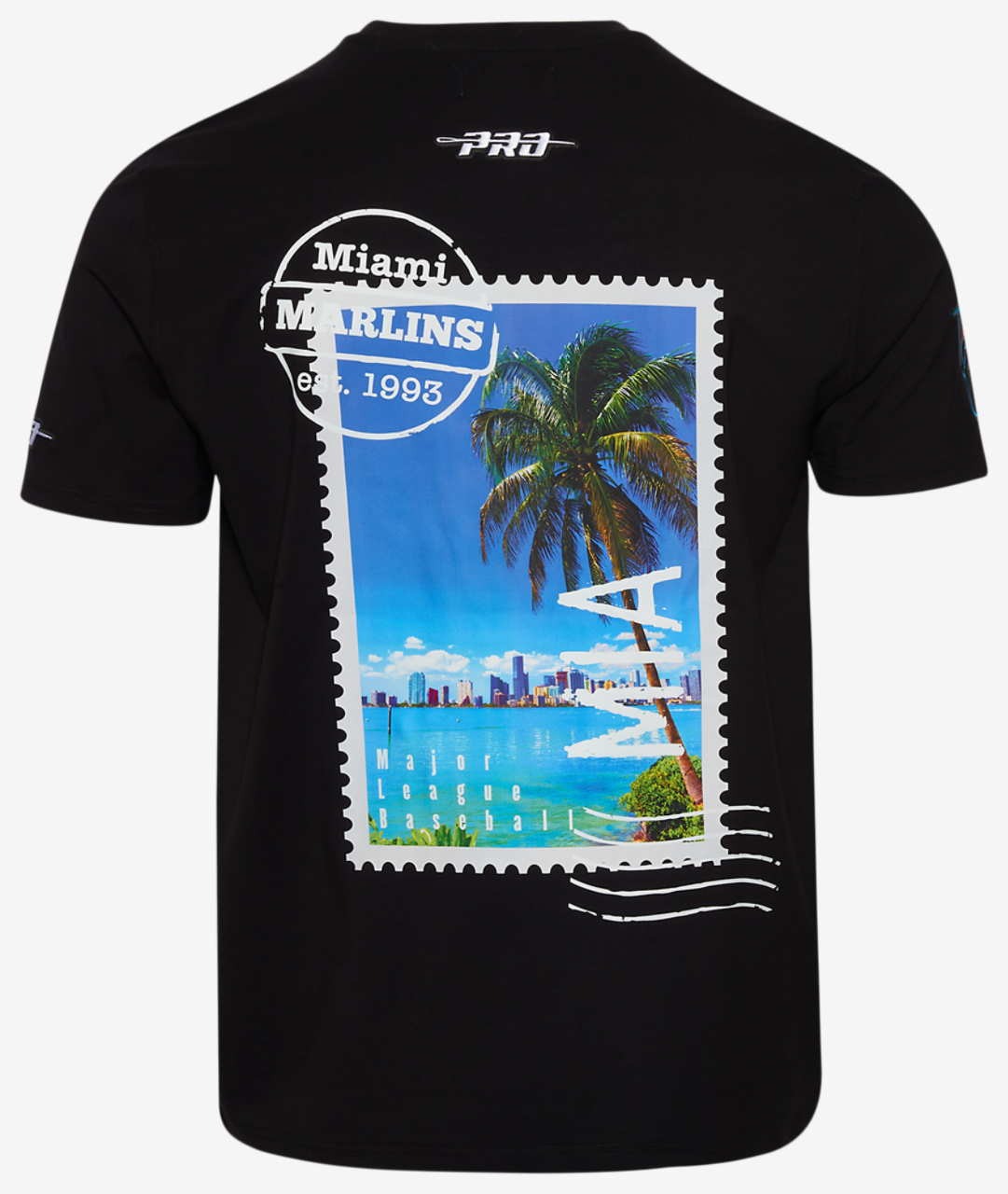 Pro Standard Miami Marlins Postage SJ T-Shirt Image 2 of 4. Tap to open photo gallery.