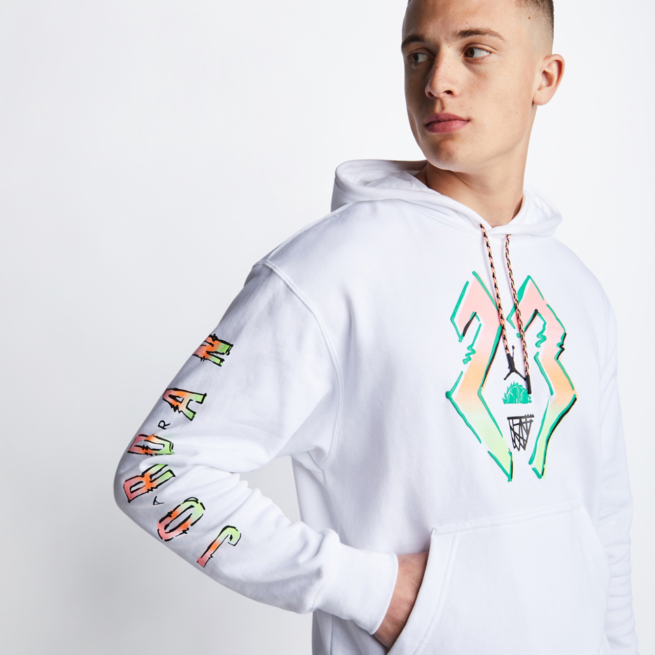 Jordan Essential Graphic Fleece Hoodie Image 1 of 4. Tap to open photo gallery.