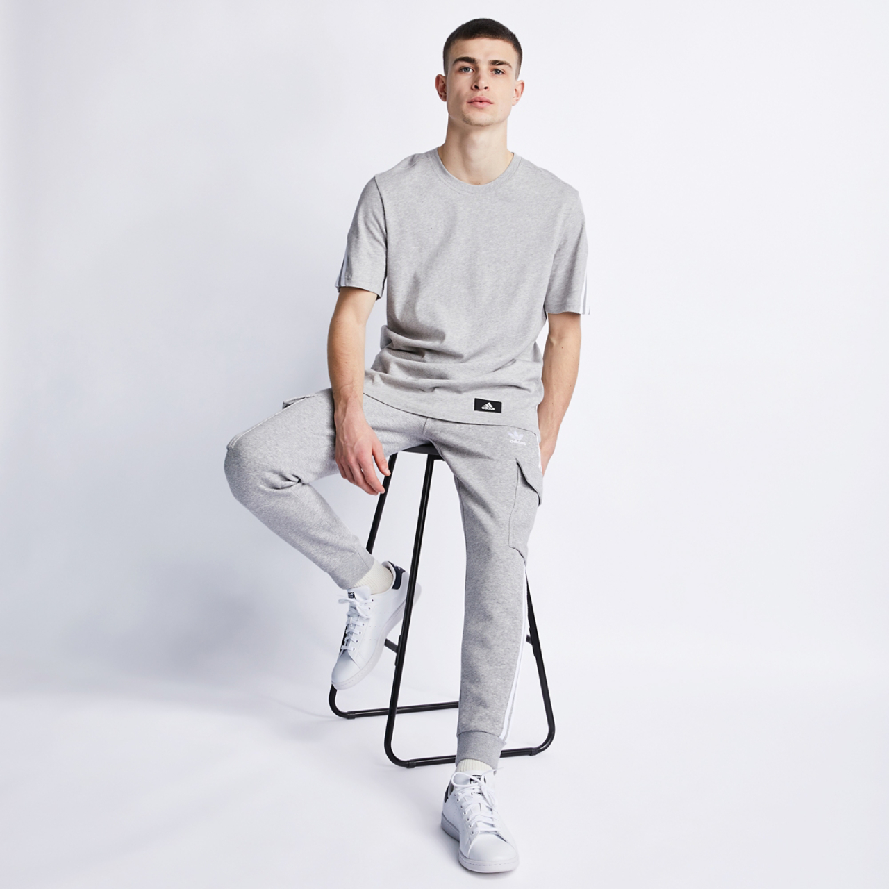 adidas Fi 3 Stripe Tee Image 2 of 4. Tap to open photo gallery.
