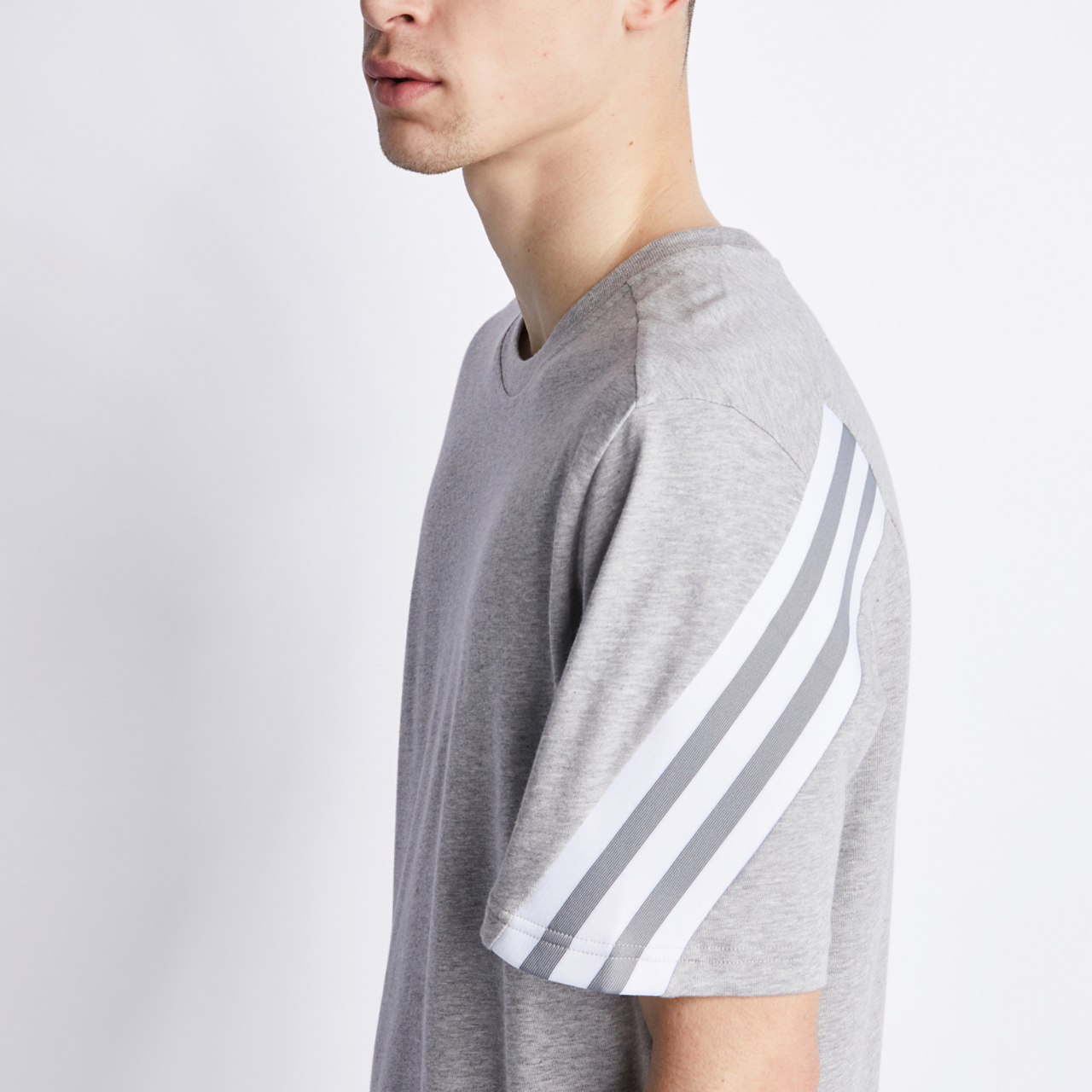 adidas Fi 3 Stripe Tee Image 4 of 4. Tap to open photo gallery.