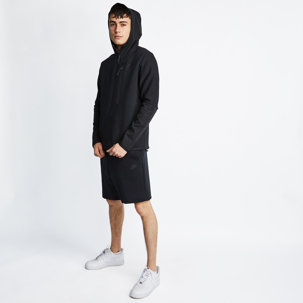 Nike Tech Fleece Mix Full-zip Hoody Image 2 of 4. Tap to open photo gallery.