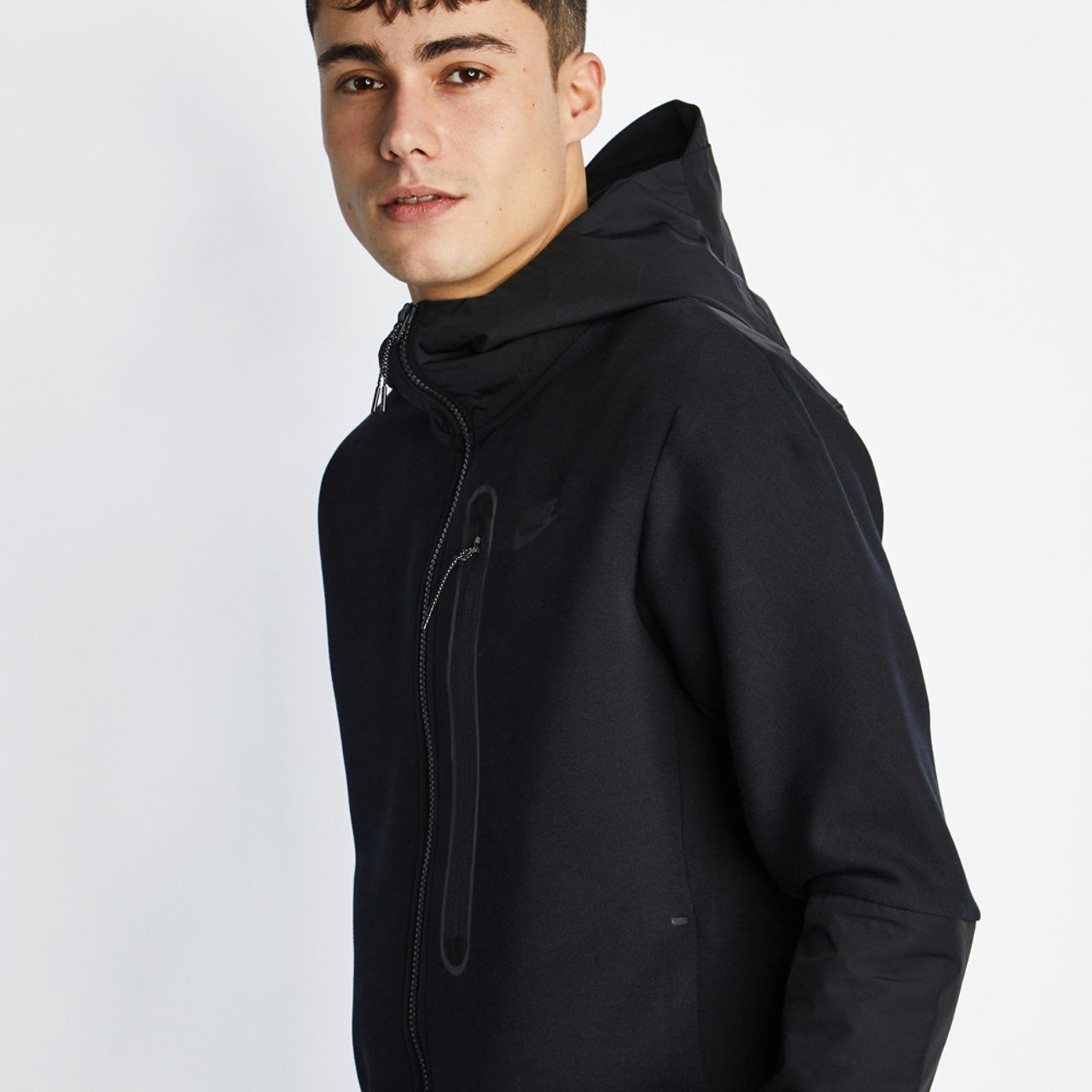 Nike Tech Fleece Mix Full-zip Hoody Image 4 of 4. Tap to open photo gallery.