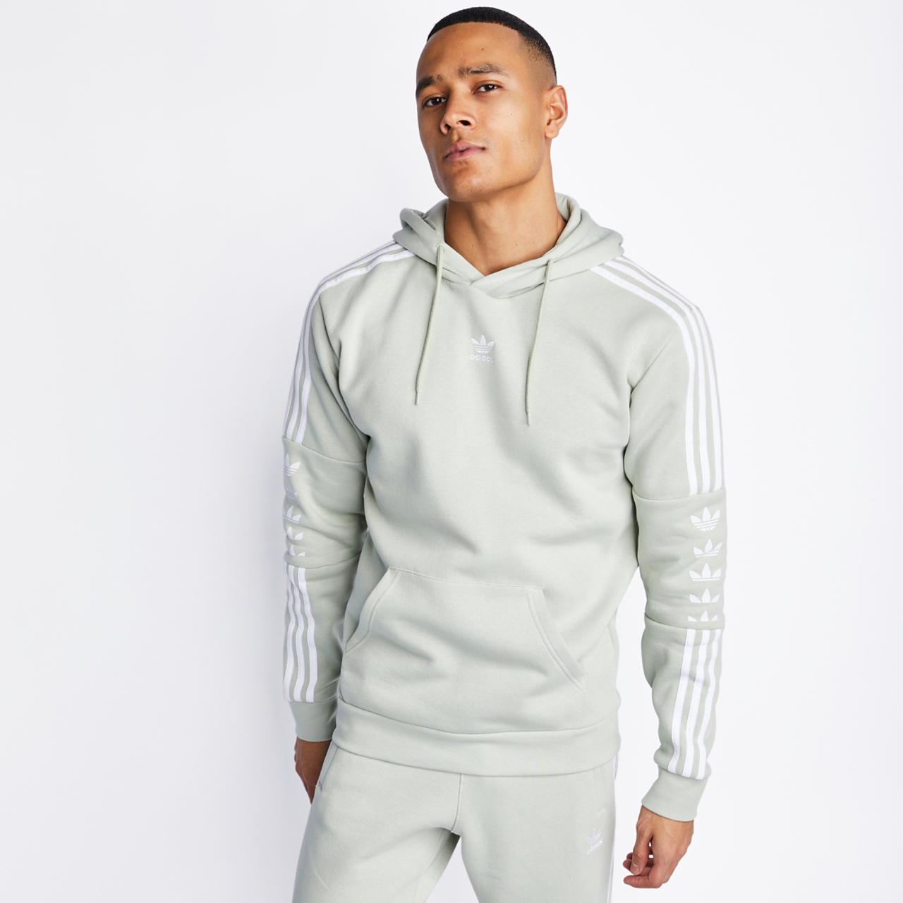adidas Originals Trefoils Stripes Over The Head Hoody Image 1 of 4. Tap to open photo gallery.
