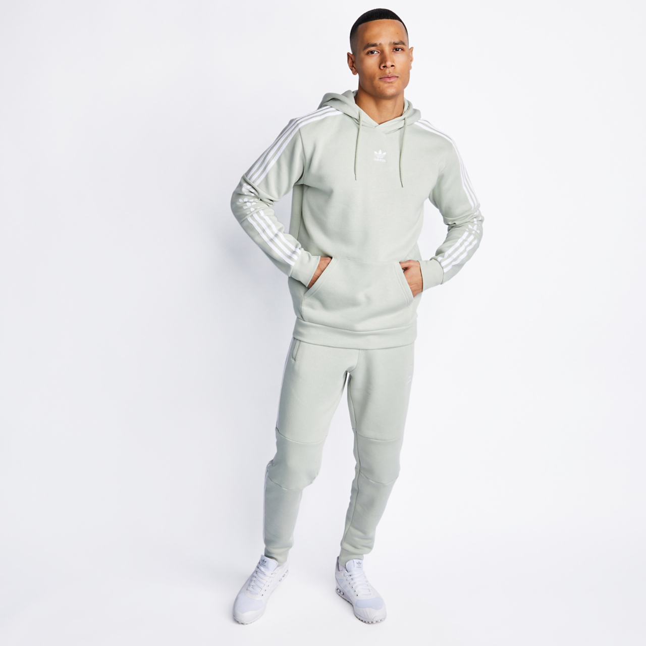 adidas Originals Trefoils Stripes Over The Head Hoody Image 2 of 4. Tap to open photo gallery.