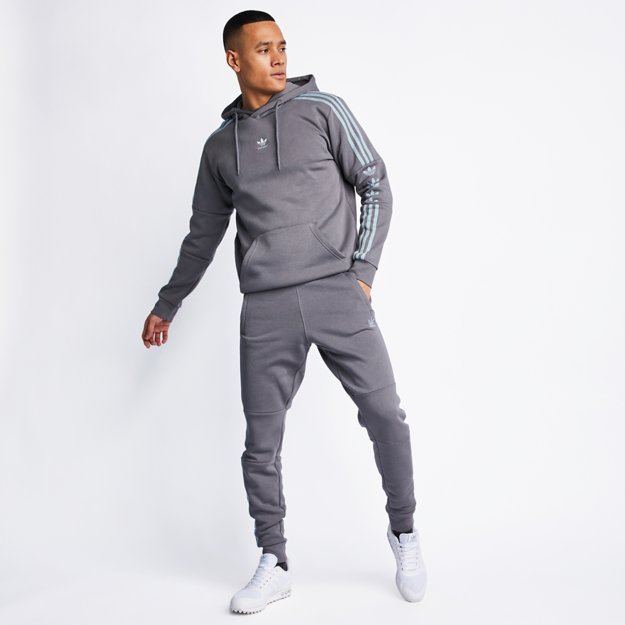 adidas Originals Trefoils Stripes Cuffed Pant Image 2 of 4. Tap to open photo gallery.