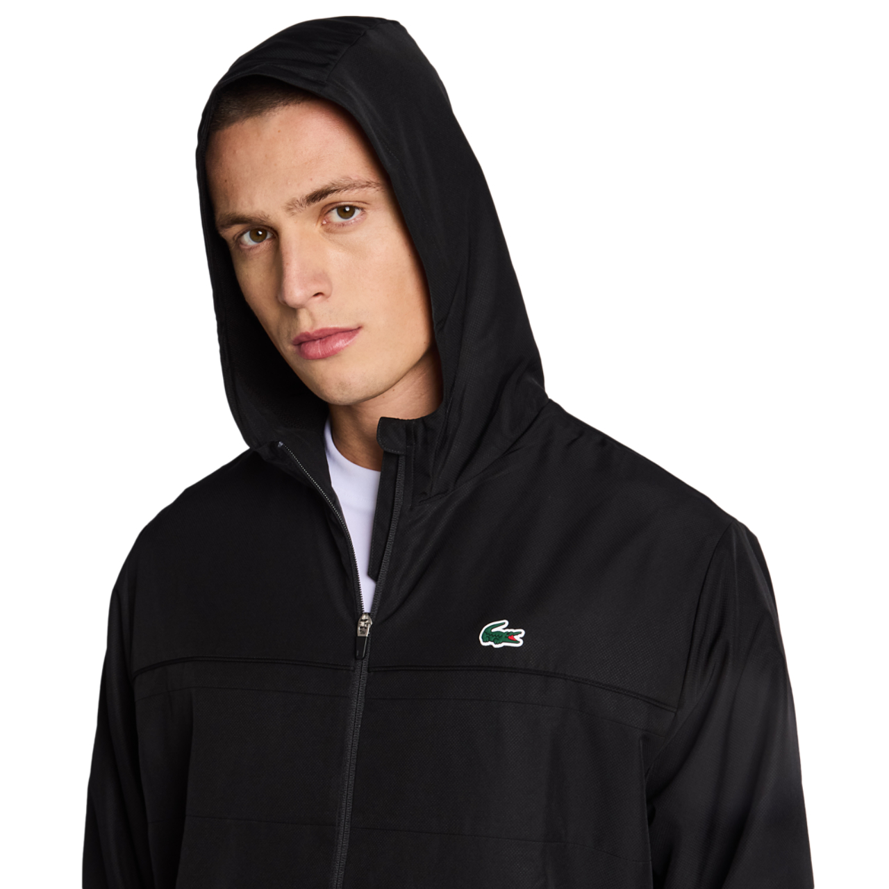 Lacoste Diamond Weave Hooded Afbeelding 6 van 6. Tik om de fotogalerij te openen..