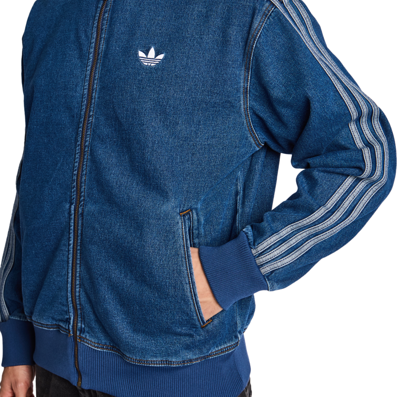 adidas Firebird Denim Image 6 of 6. Tap to open photo gallery.