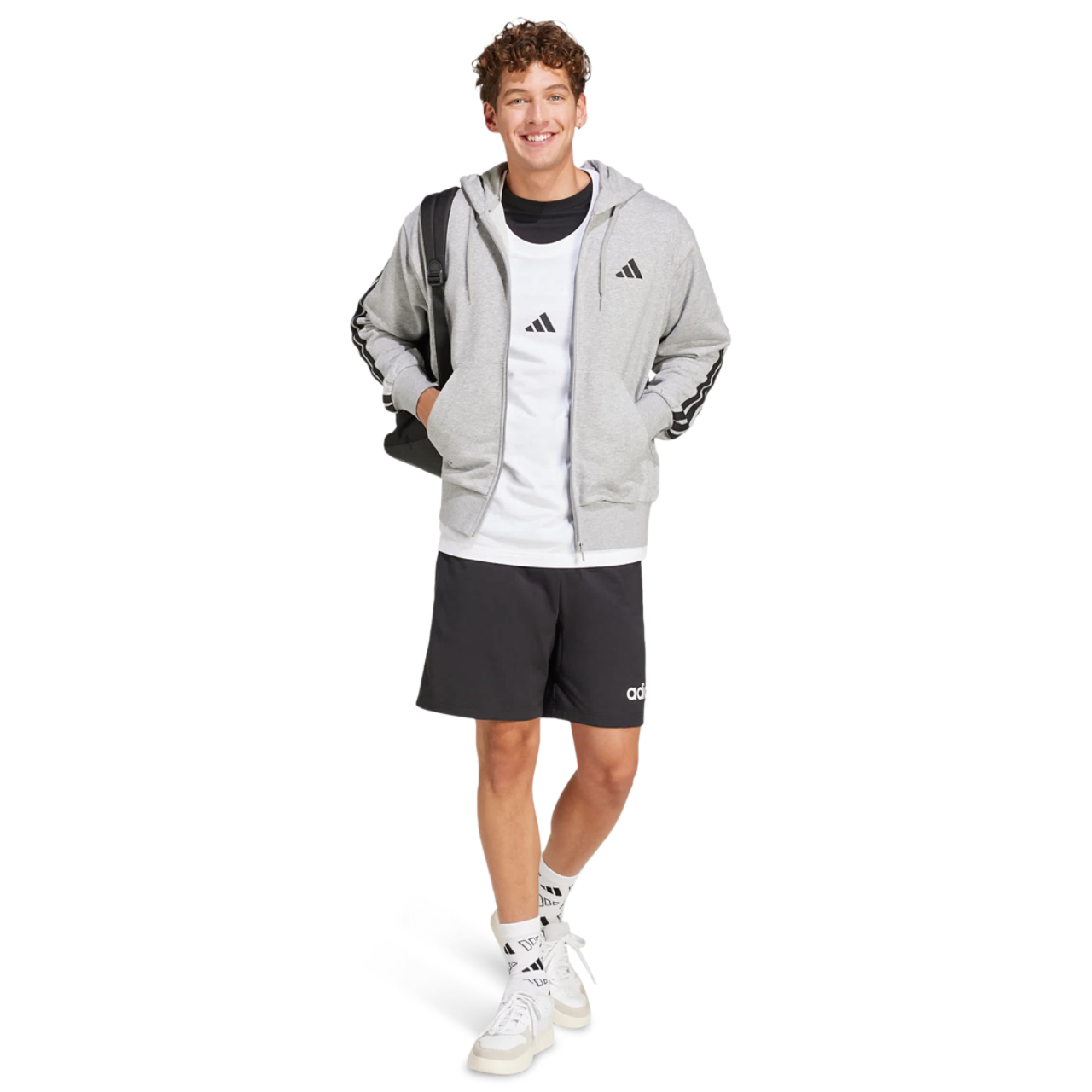 adidas Essentials 3-Stripes French Terry Hoodie Image 2 of 5. Tap to open photo gallery.