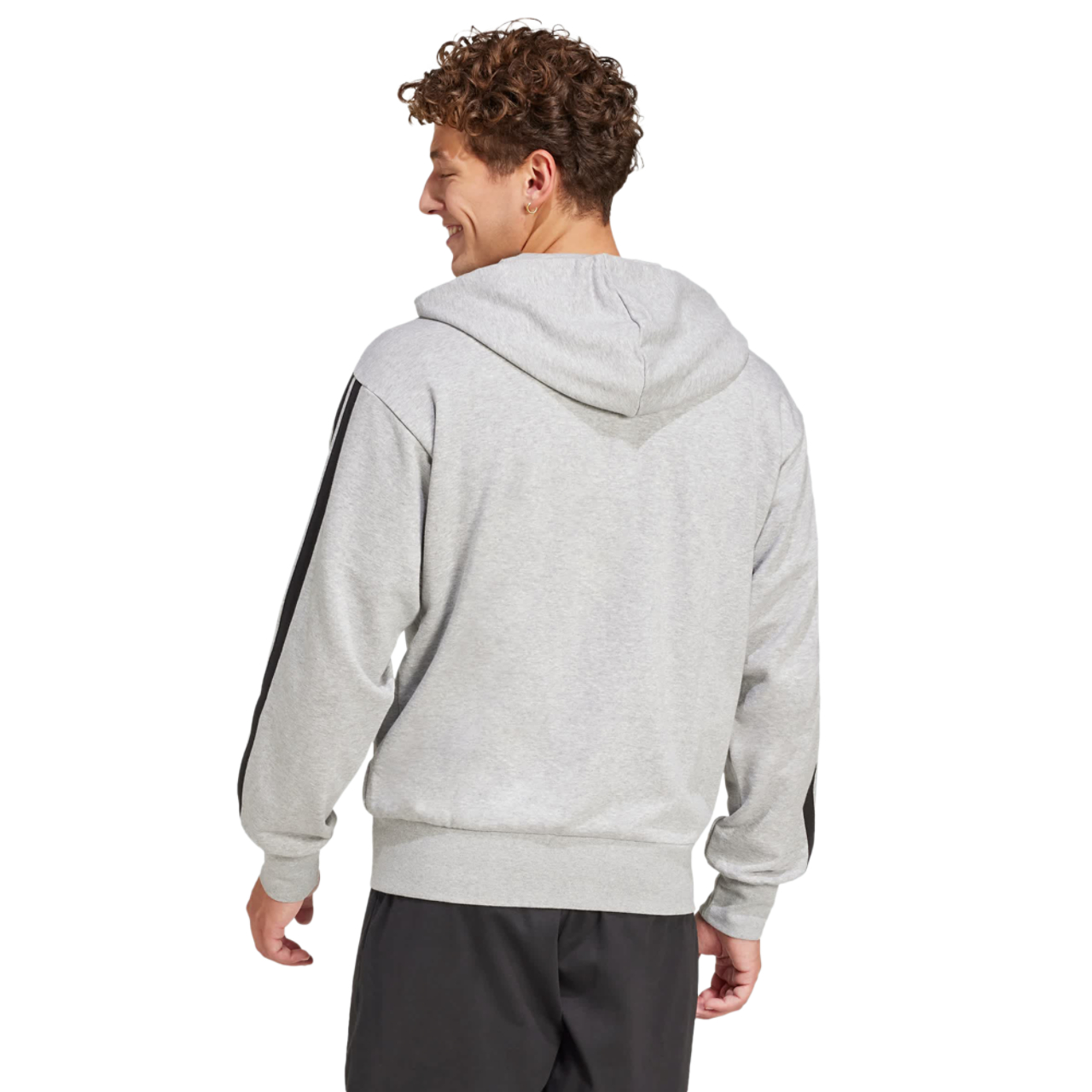adidas Essentials 3-Stripes French Terry Hoodie Image 3 of 5. Tap to open photo gallery.