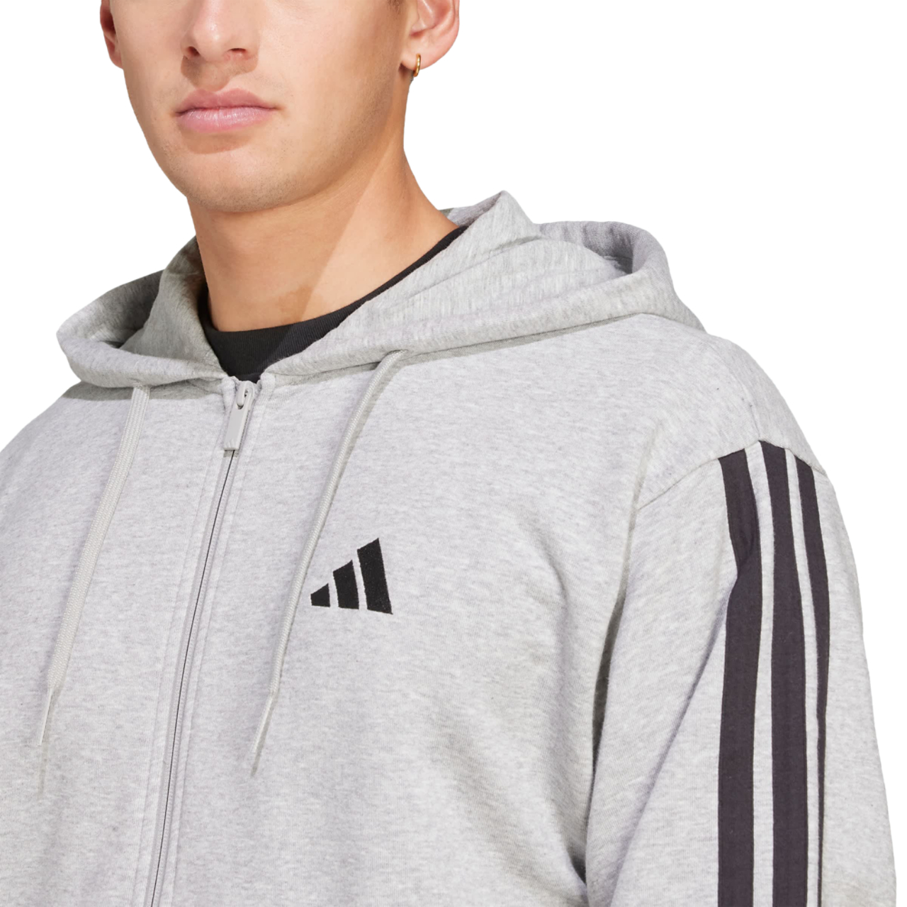 adidas Essentials 3-Stripes French Terry Hoodie Image 4 of 5. Tap to open photo gallery.