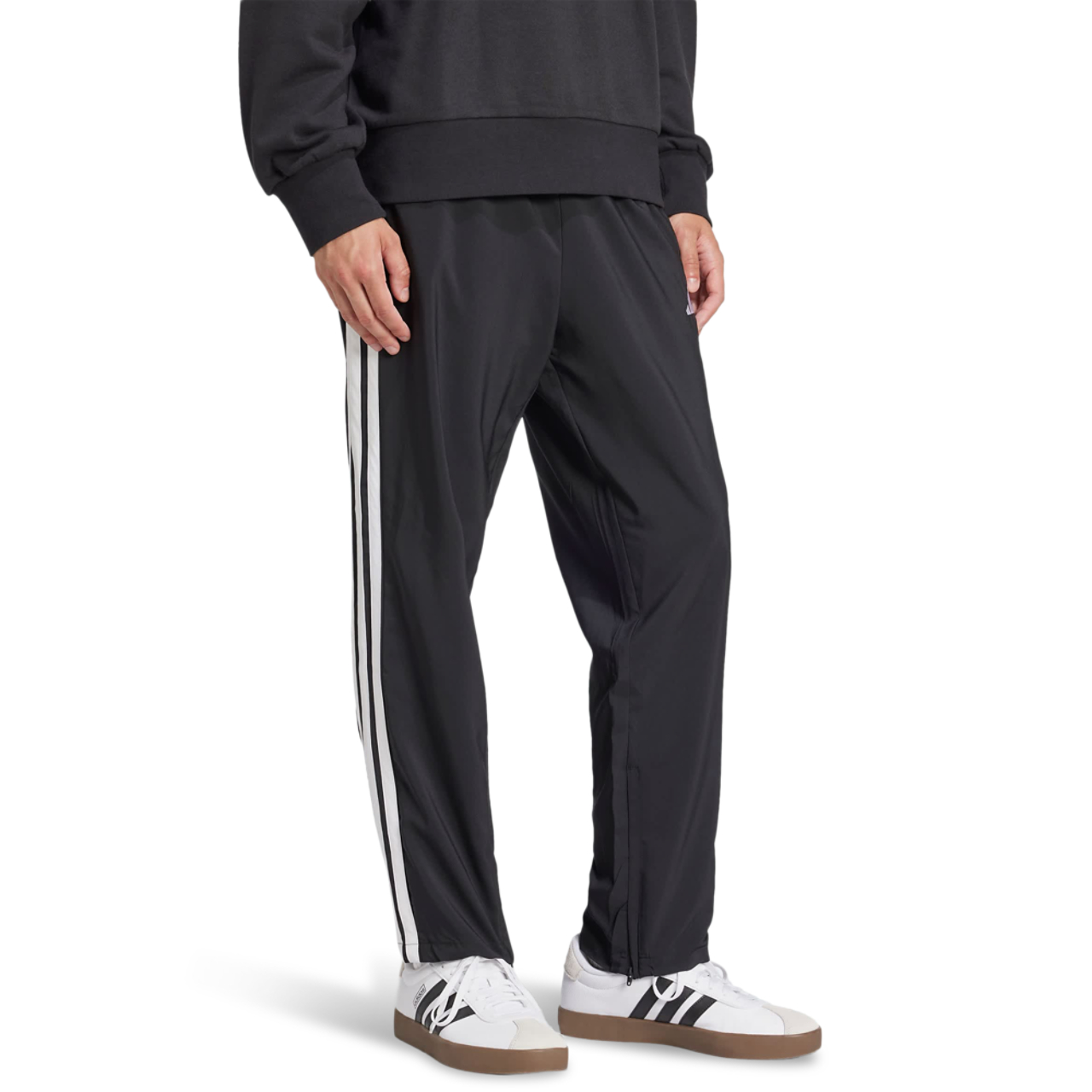 adidas Essentials 3-Stripes Joggers Open Hem Image 2 of 4. Tap to open photo gallery.