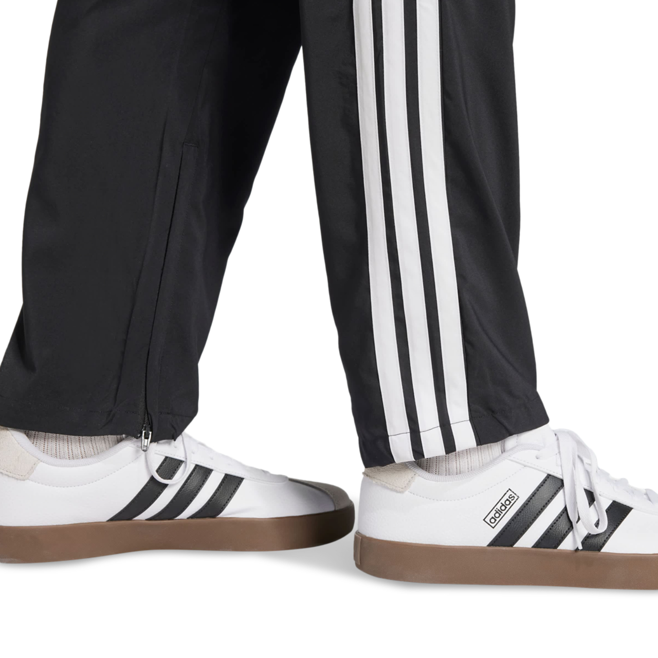 adidas Essentials 3-Stripes Joggers Open Hem Image 3 of 4. Tap to open photo gallery.