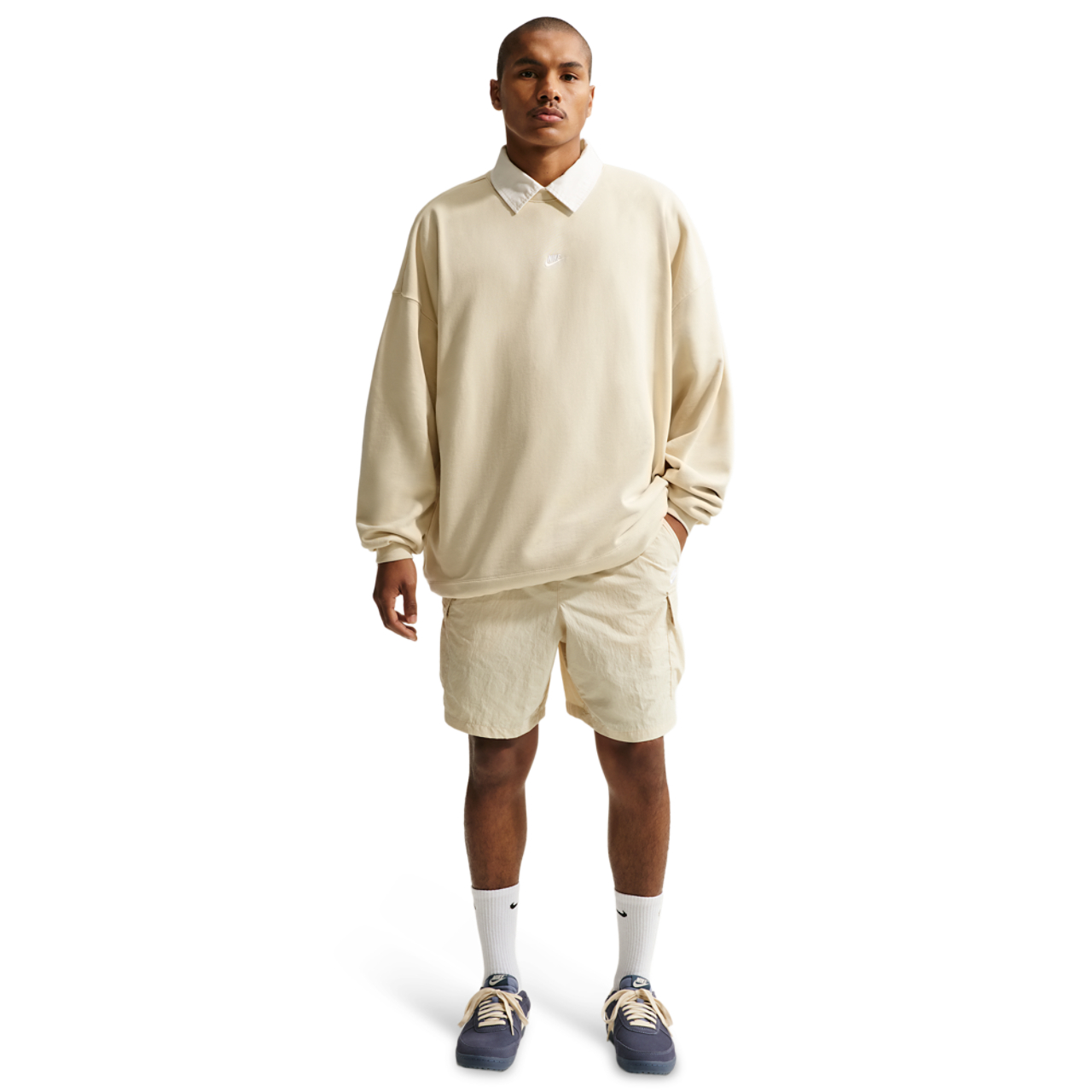 Nike Sportswear Club Oversized French Terry Crew Image 4 of 5. Tap to open photo gallery.