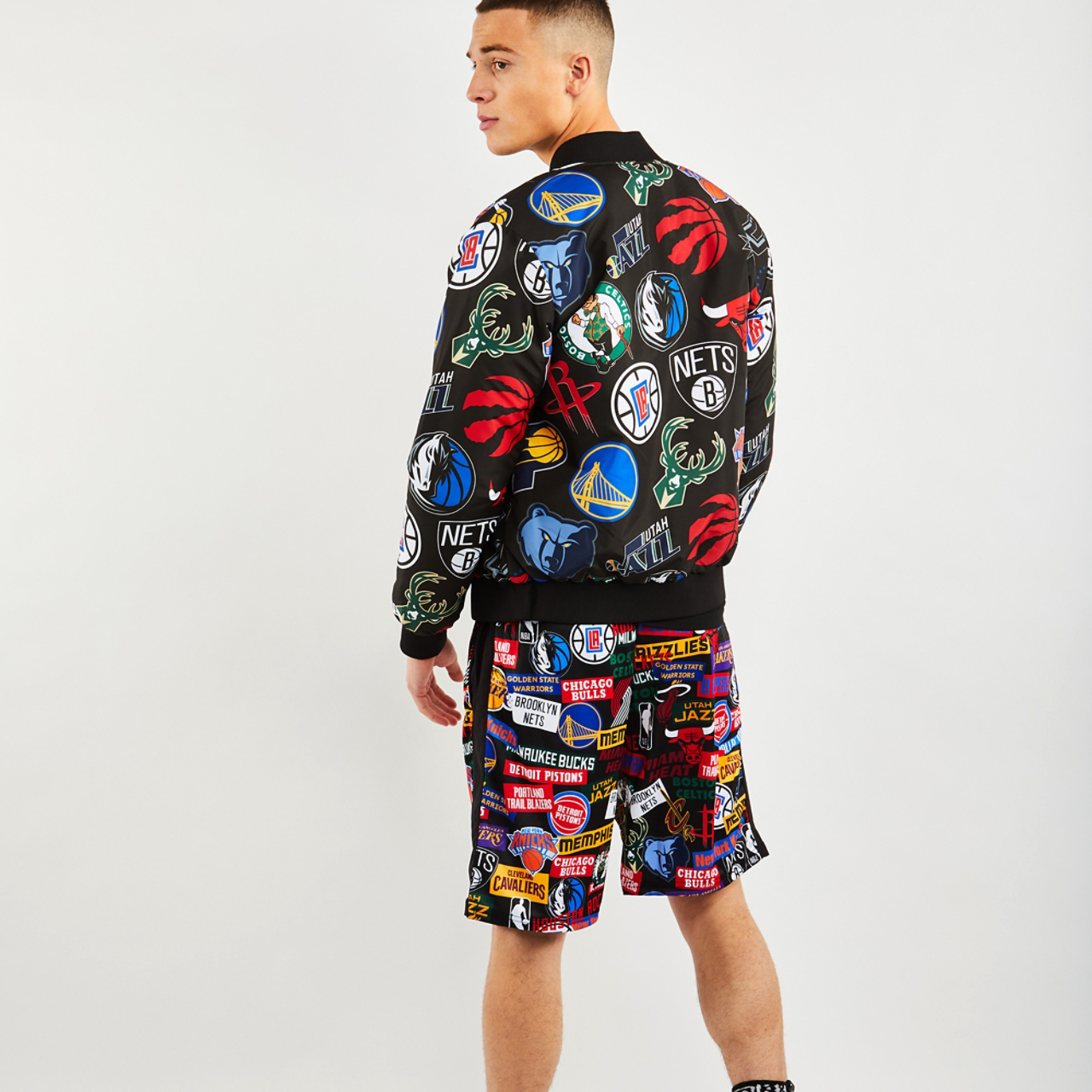 New Era NBA All Over Print Bomber Image 3 of 4. Tap to open photo gallery.