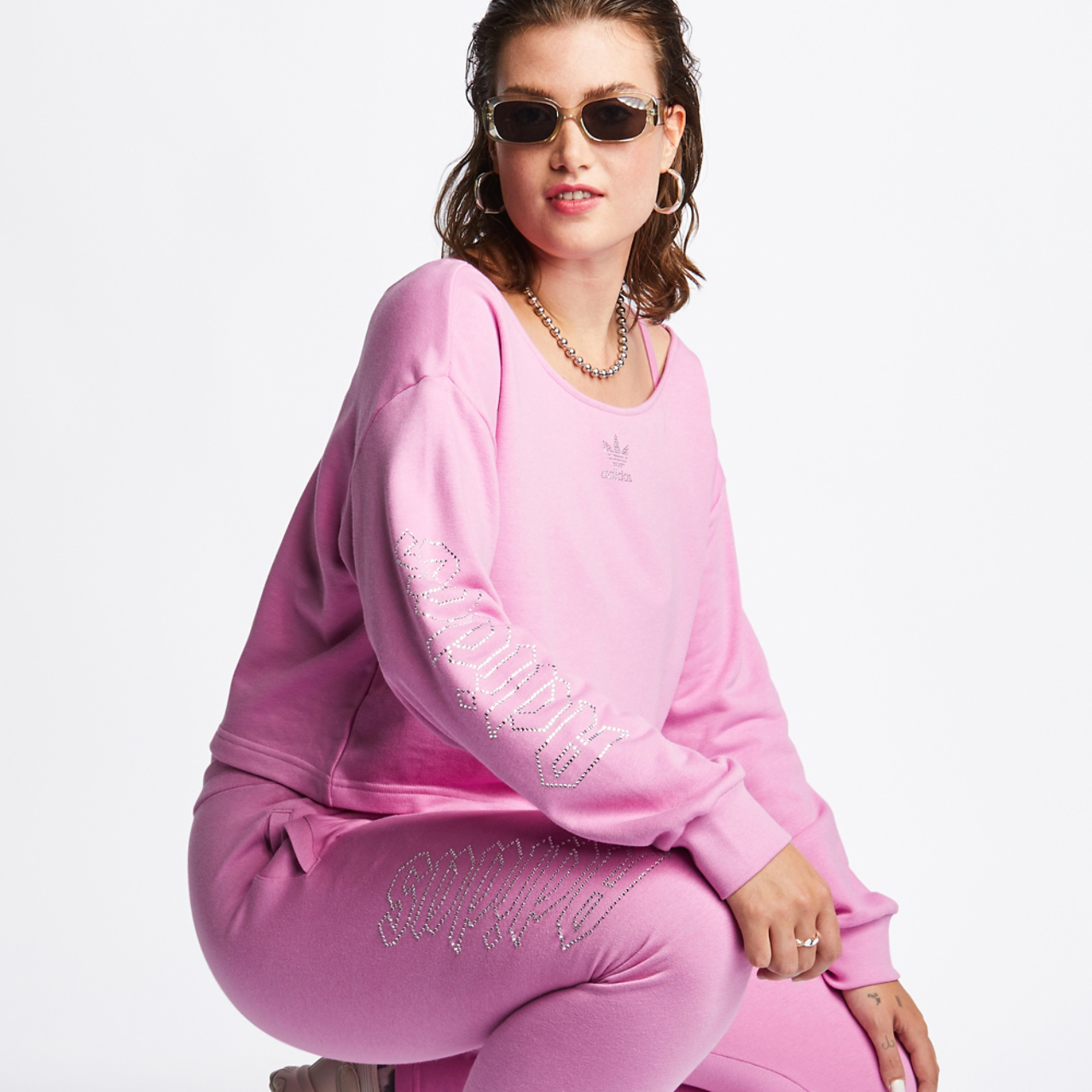 adidas Slouchy Crew Sweatshirt Image 1 of 6. Tap to open photo gallery.