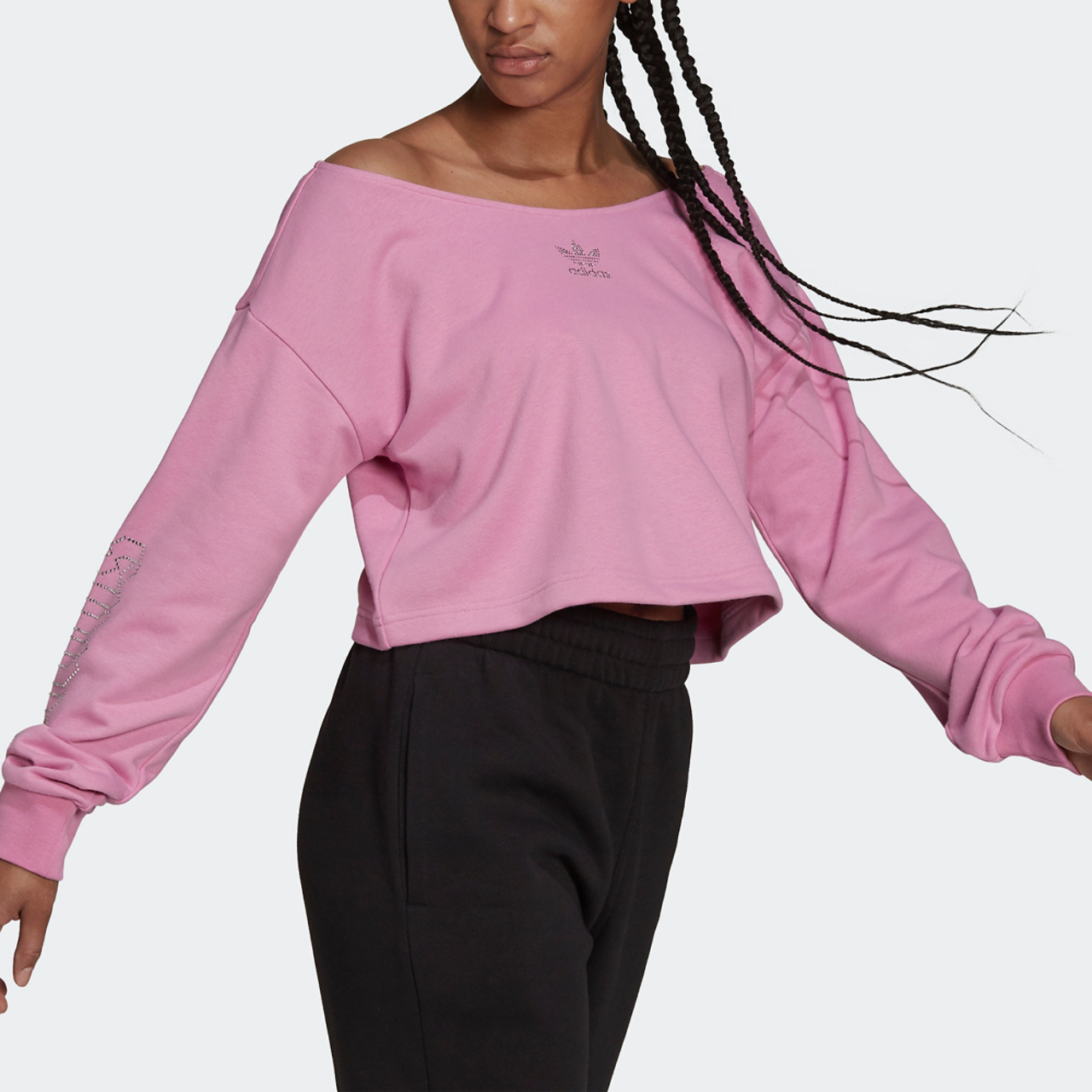 adidas Slouchy Crew Sweatshirt Image 6 of 6. Tap to open photo gallery.