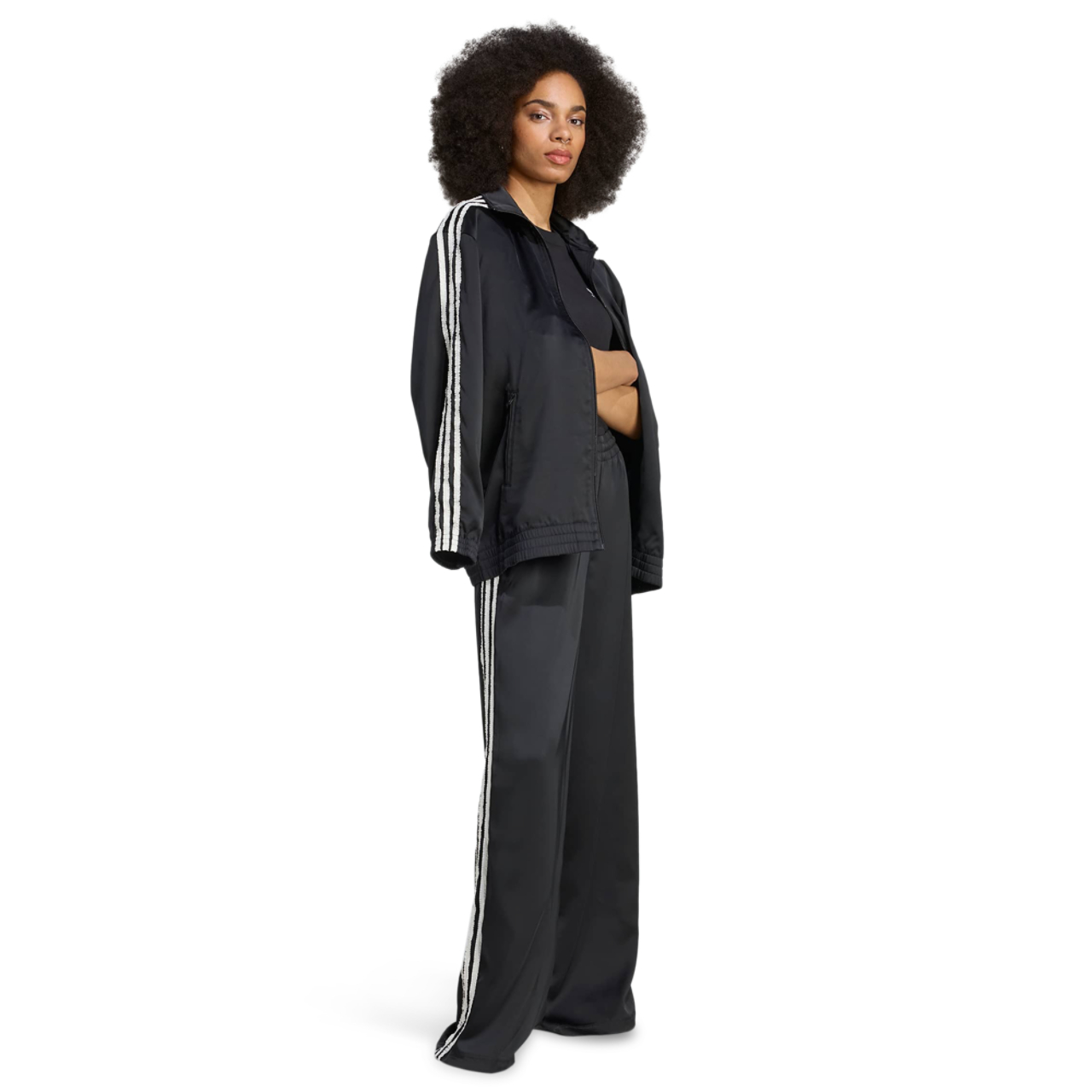 adidas Originals Satin Wide Leg Track Bottoms Image 2 sur 4. Appuyez pour ouvrir la galerie de photos.
