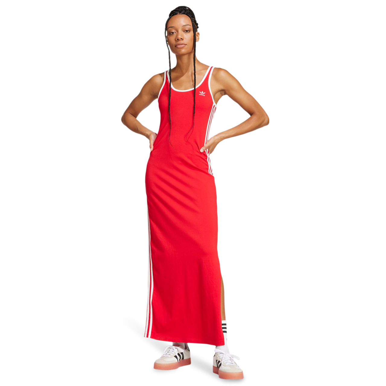 adidas Adicolor 3-Stripes Tank Maxi Dress Imagen 1 de 4. Toque para abrir la galería de fotos.
