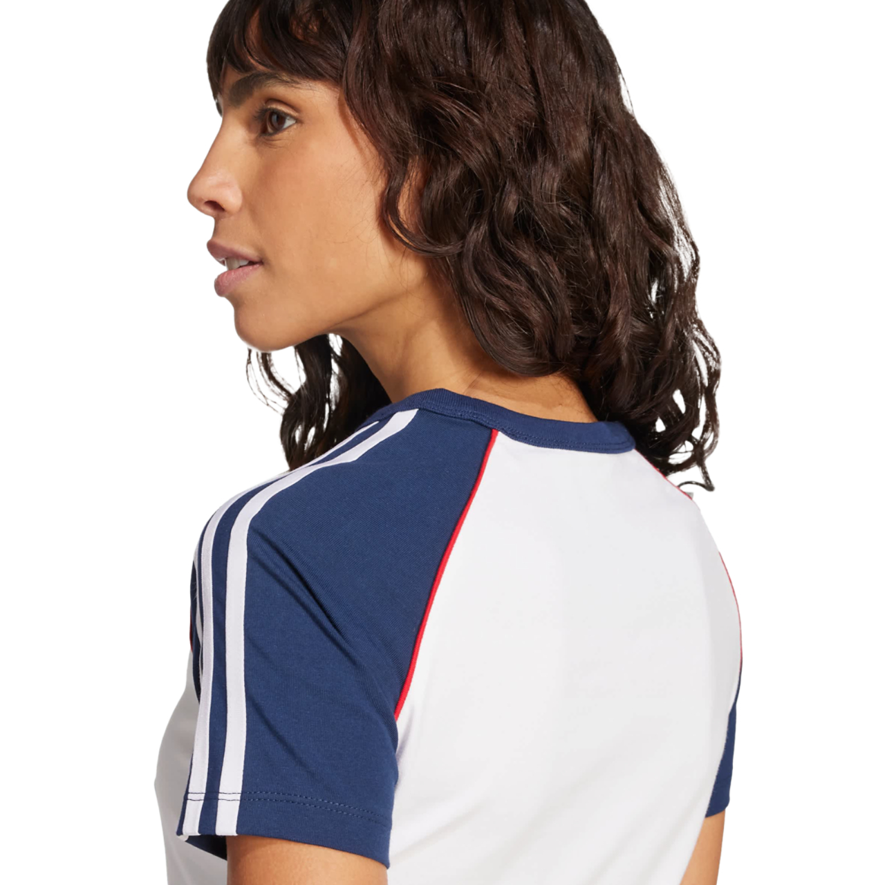 adidas Adicolor 3-Stripes Raglan Slim T-shirt Image 4 of 4. Tap to open photo gallery.