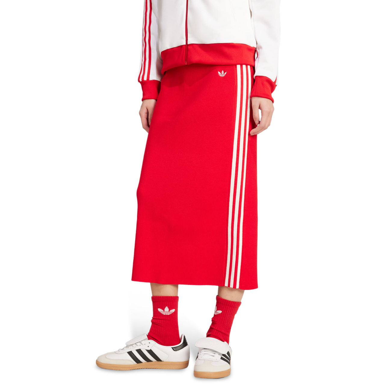 adidas Adicolor Knit 3-Stripes Skirt Immagine 1 di 4. Tocca per aprire la galleria fotografica.