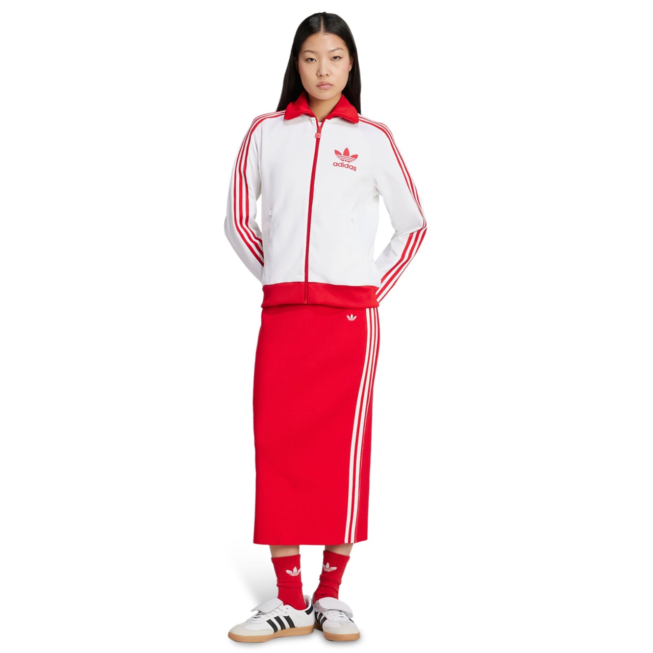 adidas Adicolor Knit 3-Stripes Skirt Immagine 2 di 4. Tocca per aprire la galleria fotografica.