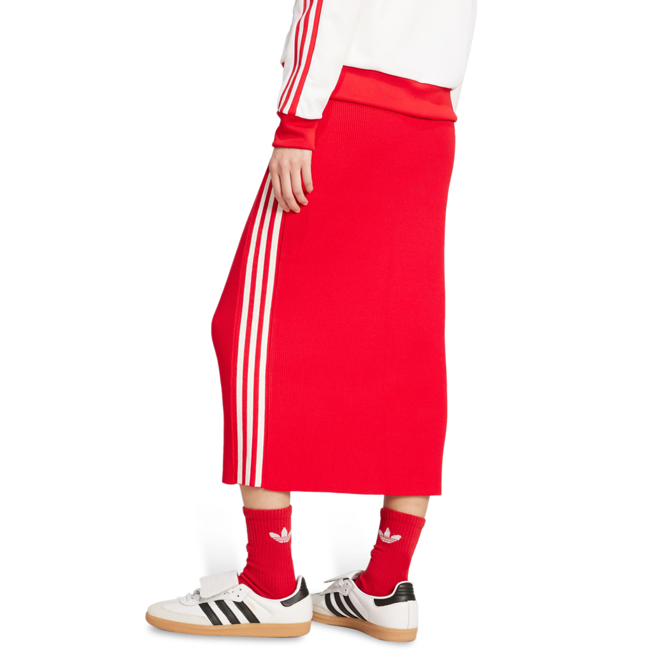 adidas Adicolor Knit 3-Stripes Skirt Immagine 3 di 4. Tocca per aprire la galleria fotografica.