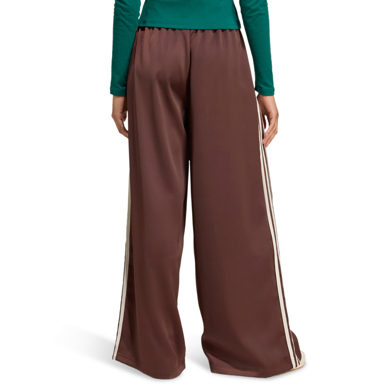 adidas Adicolor Satin Wide Leg Track Joggers Image 3 of 5. Tap to open photo gallery.