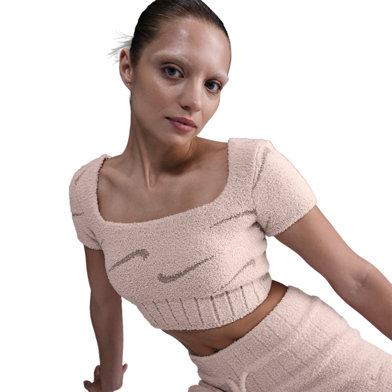 Nike Sportswear Phoenix Short-sleeve Knit Top Image 3 of 5. Tap to open photo gallery.